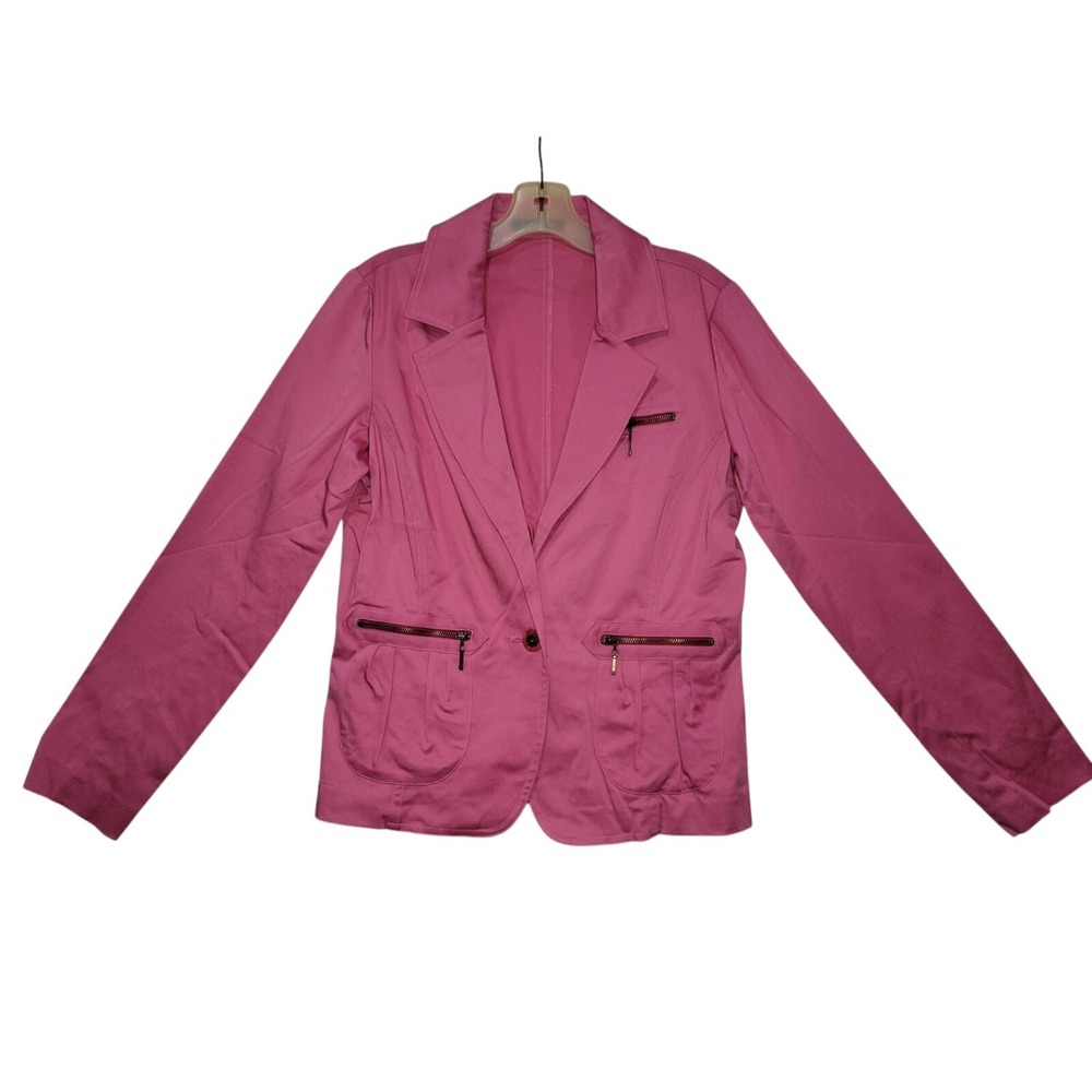 Luxe Eleven Womens Blazer Pink Adjustable Back Size‎ Large NWT